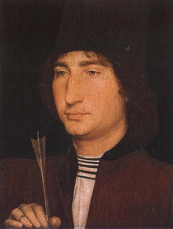 Hans Memling Portratt of Monday with arrow oil painting image